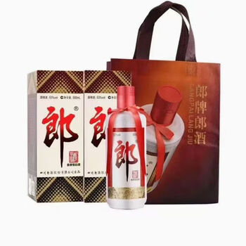 53度郎牌郎酒（双瓶礼盒 装） 甄选礼盒] 郎牌郎酒子母郎礼盒装53度酱香型白酒500ml+100ml*2