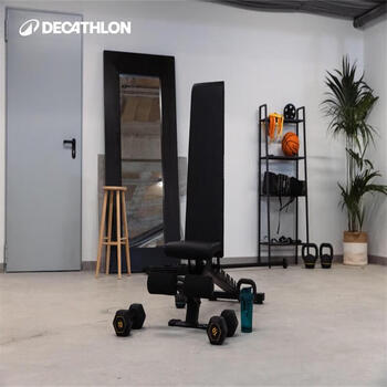 迪卡侬健身家用六角哑铃黑色10公斤-4132392