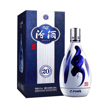 白酒 山西杏花村汾酒 20年陳醸（清香型白酒）500ml 53度 中国白酒 【20年陳醸】 汾酒・フェンチュウ（ふんしゅ）壺 42度