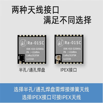 凯元达 LLCC68芯片LoRa无线射频模组SPI接口Ra-01SC转接板含弹簧天线