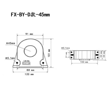 鑫凯辰 交流变送器大电流互感器传感器 AC:0-400A/DC:0-4V/DC:24V