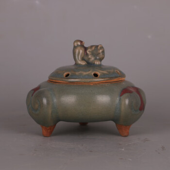 钧窑三足炉- 京东