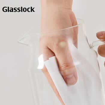 GLASSLOCK凉水壶高硼硅玻璃茶水分离耐高温冷水壶泡茶壶家用玻璃果汁杯1.1L