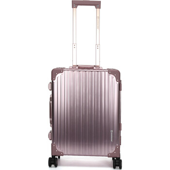 瑞世（SUISSEWIN）铝镁合金旅行箱拉杆箱 男女万向轮托运行李箱SN1195 24英寸 玫瑰金