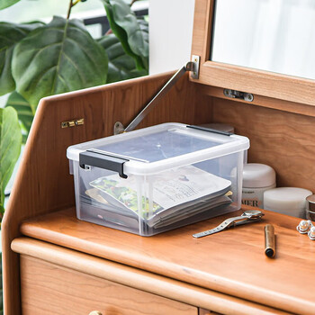 禧天龙 透明收纳盒文具零件化妆品面膜文件盒 3L围典收纳箱中号 X-6317