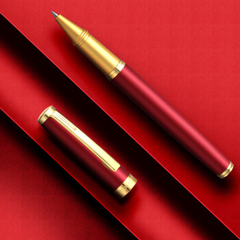 梦特娇（MONTAGUT）【马年礼物】宝珠笔男女学生商务书写练字礼物伴手礼金属中性笔创富红