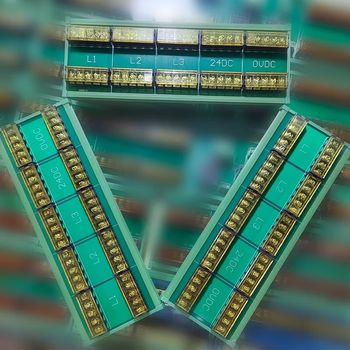 正鑫远 3相24V绿色电线连接器接线端子排接线板导轨模块继电器模组端子台