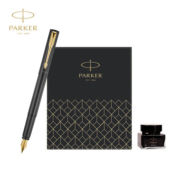 派克（PARKER）钢笔 签字笔 商务送礼 威雅XL经典黑金夹墨水笔 小墨水礼盒