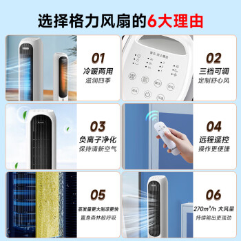 格力（GREE）【冷暖两用】家用遥控空调扇制冷风扇负离子净化加湿落地水冷塔扇冷风机降温冷气扇KS-04X71RDg