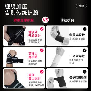 曼迪卡威（Mdikawe）绷带护腕健身运动护具卧推硬拉举重手腕防扭伤腱鞘炎保护固定橙色