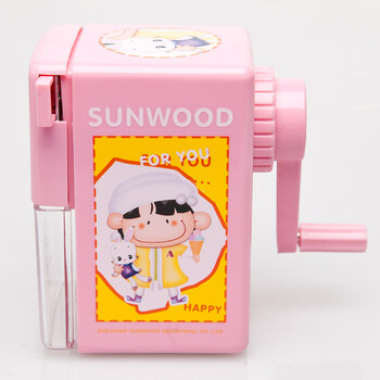 三木（SUNWOOD）卡通手摇削铅笔机/削笔机/削笔器/学生卷笔刀/转笔刀/铅笔刀 粉色 5199