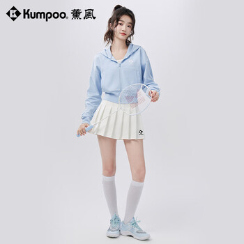 薰风（KUMPOO）羽毛球短裙百搭跑步运动半身裙女K243W-7033 白色 2XL