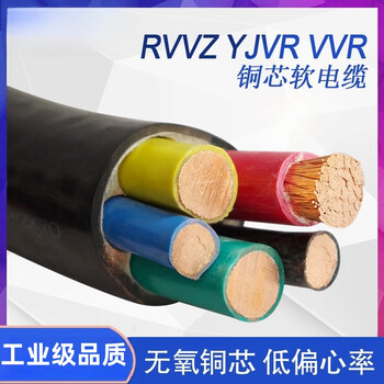 浤议电线软线铜芯工程家用户外阻燃电缆线RVVZ/VVR (4+1)*4（1米装）