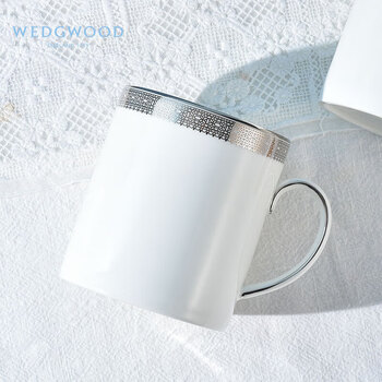 WedgwoodVera Wang王薇薇白金蕾丝马克杯 陶瓷婚宴主题杯450ml