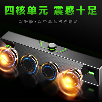 纽曼（Newmine）V1 电脑音响音箱有线式台式机笔记本带外置麦克风家用桌面游戏电竞黑色