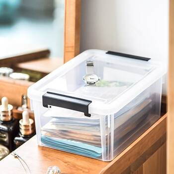 禧天龙 透明收纳盒文具零件化妆品面膜文件盒 3L围典收纳箱中号 X-6317