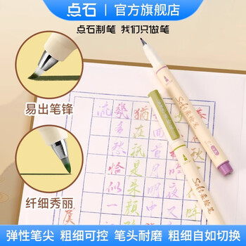 点石制笔 柔绘笔秀丽笔弹性软头毛刷笔马克笔小楷学生绘画涂色手账生日毕业礼物310E新国色24色礼盒