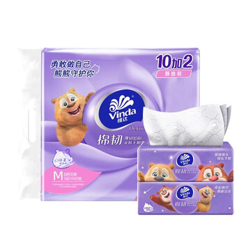 维达（Vinda） 动漫IP抽纸 立体美4D压花棉韧抽纸加厚3层80抽*12包*2提 V2836