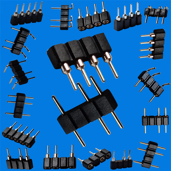 正鑫远 车针冲针4P3针 180度90度LED灯条2.54 圆孔排针-弯针-4P堵1P（空一针）-冲针 HJH-40 1000只 