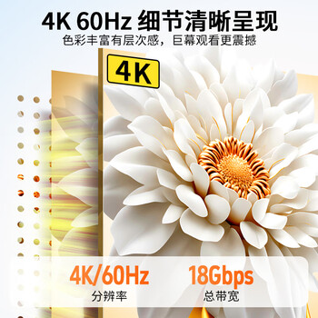 晶华HDMI线2.0版 4K数字高清视频线 电脑主机笔记本机顶盒连接投影仪显示屏连接线 合金黑色20米 H630N