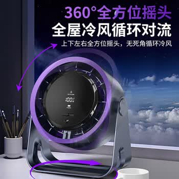 舒奥尼【100档无极调节空气循环扇】桌面小风扇家用可壁挂学生宿舍台面办公室超强冷风 涡轮换气电风扇