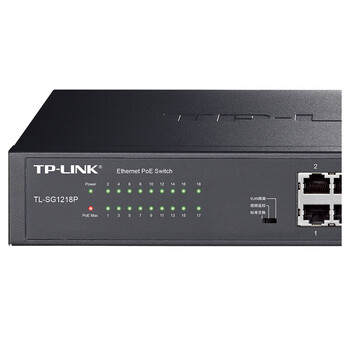普联（TP-LINK）千兆网线供电集线器分流器大功率PoE供电以太网非网管交换机 TL-SG1218P 18口全千兆180W