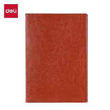 得力（deli）（HWM）商务经典皮面日记本/会议记事本/笔记本16K80张（10本/套）棕色 7900