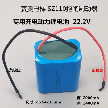 正鑫远 适用赛奥电梯SZ110抱闸制动器DC110内置充电锂电池组 2000mA22.2V