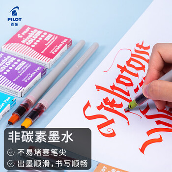 百乐（PILOT）平行笔墨胆墨水囊 钢笔用非碳素小学生可换墨囊平行墨水胆文具 IC-P3-S6-SP 深褐色6支装 