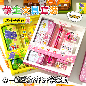 洧宜文具套装礼盒送全班小学生文具盒铅笔套装义卖活动小商品幼儿园一年级卡通生日礼物女高颜值小礼品