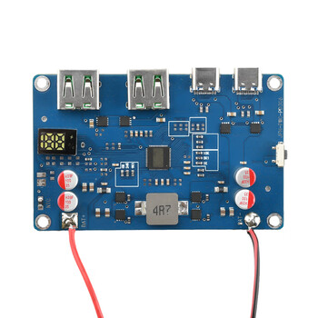 汇鑫茂 100W充电宝双向快充移动电源模块电路板diy主板套料PD3.0/QC协议数显(2~6S 线长10cm) 支持铁锂电池