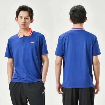 李宁（LI-NING）乒乓球服羽毛球服短袖polo衫新秀系列舒适透气运动上衣男女 XL 