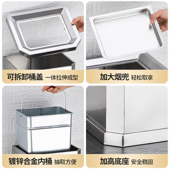 KUK酒店垃圾桶烟灰桶不锈钢大堂室外立式走廊带烟灰缸灭烟头垃圾筒