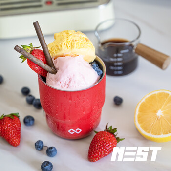 巢里迷你便携咖啡杯304不锈钢户外露营随行外带雪糕杯冰杯渐变紫