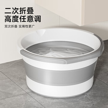 五月花折叠水桶12L便携收纳大容量加厚泡脚桶车载储水桶钓鱼桶手提式