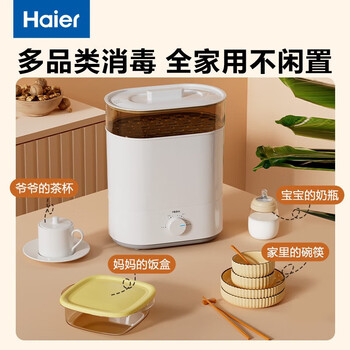 Haier海尔消毒机婴儿奶瓶消毒器烘干一体机多三合一宝宝奶嘴蒸汽消毒锅经典款10L蒸汽消毒-M207