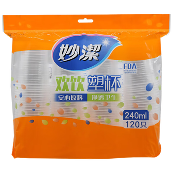 妙洁 COOL酷杯240ml 高温消毒净透卫生杯身厚实 120只/包 1包装