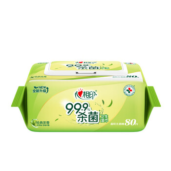 心相印 卫生系列湿巾 大包装 卫生湿巾茶香清洁消毒 80片/12包 XCG080