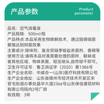 鲁尔夫空气消毒液家用杀菌消毒喷雾家庭房间汽车室内空气消毒喷雾 500ml