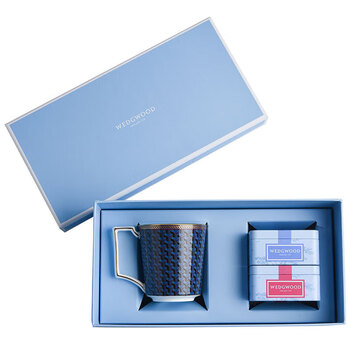 Wedgwood拜占庭马克杯 22k金边陶瓷杯300ml+随身包茶罐套盒