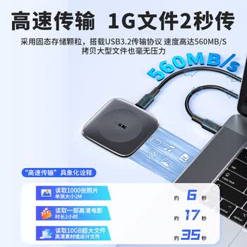 飚王 移动固态硬盘（PSSD）Type-c USB3.2高速大容量SSD手机直连笔记本电脑外接 560MB/s SD451 512GB