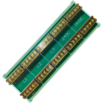 正鑫远 3相24V绿色电线连接器接线端子排接线板导轨模块继电器模组端子台