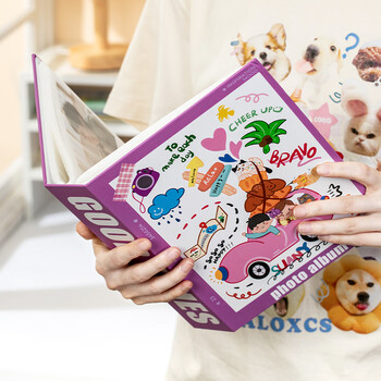 洧宜相册影集可装6寸相册大容量照片过塑插页式儿童成长册情侣相册旅行记录全横板兜风物语