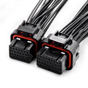 正鑫远 电气汽车线束接插件连接器母插头 34孔4卡槽弯针6437288-2