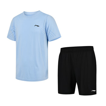 李宁（LI-NING）乒乓球服短袖羽毛球服国家队比赛运动服速干套装男女两件装 L 