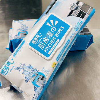 顺清柔 厨房湿巾80抽*4包 加厚加大20*25cm/抽轻松去油污厨房用纸