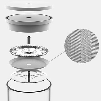 圆乐（circle joy）白色玻璃法压壶手冲咖啡壶 家用咖啡过滤网过滤杯法式滤压壶600ml