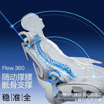 永艺撑腰椅Flow360人体工学电脑椅子护腰人工力学座椅久坐办公电竞椅