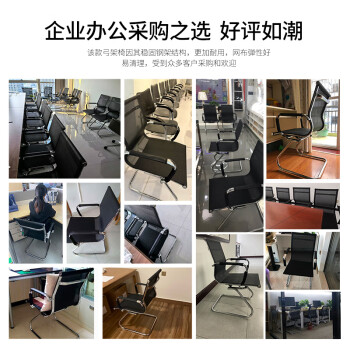 博泰电脑椅 办公家用椅弓形椅 弓架网椅会议椅 椅子会客钢架椅2768L