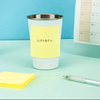 得力（deli）（HWM）便利贴记事贴自粘留言本100张 76*76mm（24本/套）9076